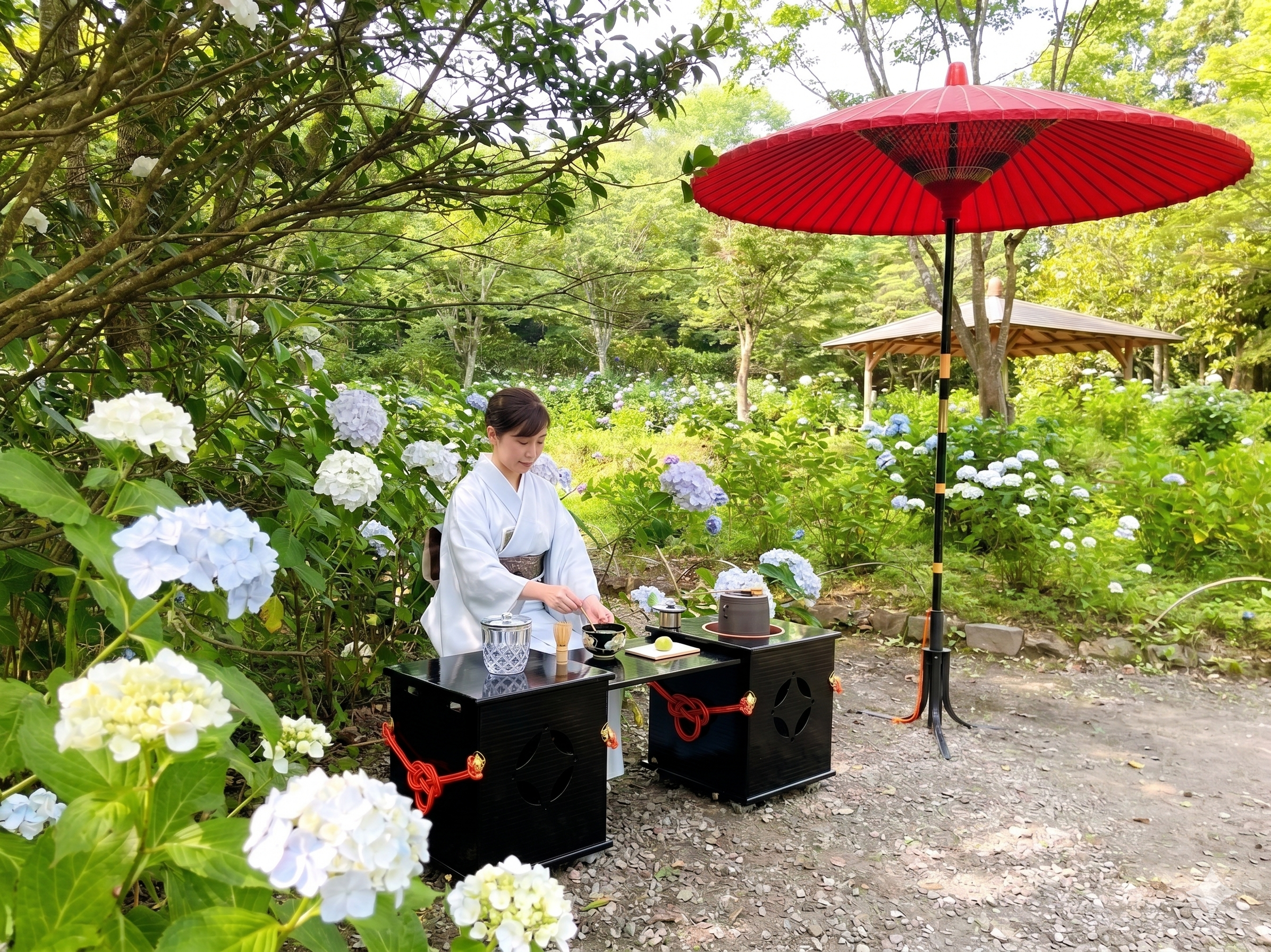 初夏の絶景×和の癒やし｜相野あじさい園で楽しむ特別な2日間「あじさい野点お茶会（茶道体験）」のご案内